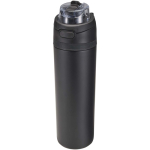 Einwandige Trinkflasche mit Klappstrohhalm und matter Oberfläche, 800 ml farbe schwarz
