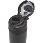 Einwandige Trinkflasche mit Klappstrohhalm und matter Oberfläche, 800 ml farbe schwarz Detailansicht 1