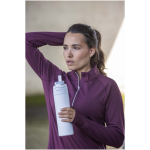 Einwandige Trinkflasche mit Klappstrohhalm und matter Oberfläche, 800 ml farbe weiß Lifestyle-Bild