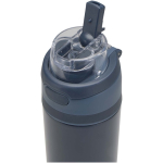Einwandige Trinkflasche mit Klappstrohhalm und matter Oberfläche, 800 ml farbe marineblau Detailansicht 2
