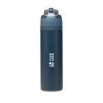 Einwandige Trinkflasche mit Klappstrohhalm und matter Oberfläche, 800 ml Ansicht mit Druckbereich