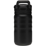 Sportflasche mit ausklappbarem Strohhhalm, 350 ml farbe schwarz zweite Rückansicht