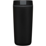 Doppelwandiger Thermobecher mit Schraubdeckel und Schiebeverschluss, 480 ml farbe schwarz zweite Rückansicht
