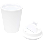 Doppelwandiger Thermobecher mit auslaufsicherem Schraubdeckel, 300 ml farbe weiß zweite Ansicht