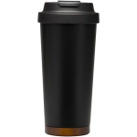 Doppelwandiger Thermobecher aus mattem Edelstahl, 480 ml farbe schwarz zweite Vorderansicht