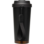 Doppelwandiger Thermobecher aus mattem Edelstahl, 480 ml farbe schwarz zweite Rückansicht