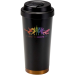 Doppelwandiger Thermobecher aus mattem Edelstahl, 480 ml farbe schwarz