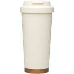 Doppelwandiger Thermobecher aus mattem Edelstahl, 480 ml farbe beige zweite Vorderansicht