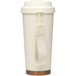 Doppelwandiger Thermobecher aus mattem Edelstahl, 480 ml farbe beige zweite Rückansicht