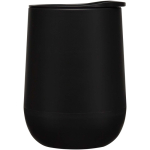 Doppelwandiger Becher mit Schiebedeckel und Luftisolierung, 360 ml farbe schwarz Seitenansicht