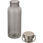 Trinkflasche aus recyceltem Kunststoff mit Edelstahl-Schraubverschluss und Tragegriff, 600 ml farbe schwarz zweite Ansicht