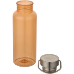 Trinkflasche aus recyceltem Kunststoff mit Edelstahl-Schraubverschluss und Tragegriff, 600 ml farbe orange zweite Ansicht