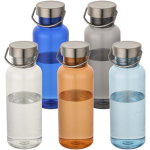 Trinkflasche aus recyceltem Kunststoff mit Edelstahl-Schraubverschluss und Tragegriff, 600 ml farbe orange zweite Ansicht in verschiedenen Farben