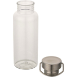 Trinkflasche aus recyceltem Kunststoff mit Edelstahl-Schraubverschluss und Tragegriff, 600 ml farbe transparent zweite Ansicht