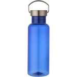 Trinkflasche aus recyceltem Kunststoff mit Edelstahl-Schraubverschluss und Tragegriff, 600 ml farbe köngisblau zweite Vorderansicht