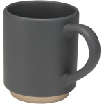 Stapelbare Keramiktasse mit unglasiertem Boden, 180 ml farbe grau