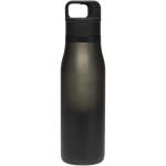 Doppelwandiger Thermobecher mit Druckknopf, 500 ml farbe schwarz zweite Rückansicht