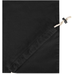 Faltbare Tragetasche mit Kordelzug aus recycelter Baumwolle 140 g/m² farbe schwarz Detailansicht 1
