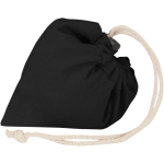 Faltbare Tragetasche mit Kordelzug aus recycelter Baumwolle 140 g/m² farbe schwarz dritte Ansicht