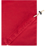 Faltbare Tragetasche mit Kordelzug aus recycelter Baumwolle 140 g/m² farbe rot Detailansicht 1