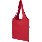 Faltbare Tragetasche mit Kordelzug aus recycelter Baumwolle 140 g/m² farbe rot zweite Ansicht
