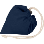 Faltbare Tragetasche mit Kordelzug aus recycelter Baumwolle 140 g/m² farbe marineblau dritte Ansicht