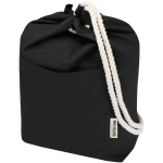 Canvastasche aus recycelter Baumwolle mit Kordelgriffen, 270 g/m² farbe schwarz