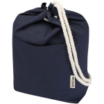 Canvastasche aus recycelter Baumwolle mit Kordelgriffen, 270 g/m² farbe marineblau