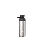 Trinkflasche aus recyceltem Edelstahl mit zwei Öffnungen, 700 ml, Mepal farbe schwarz Druckansicht des Logos 2