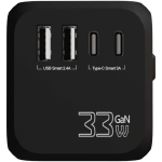 Reiseadapter mit GaN-Technologie und 33-W-Schnellladefunktion farbe schwarz zweite Rückansicht