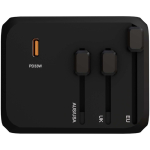 Reiseadapter mit GaN-Technologie und 33-W-Schnellladefunktion farbe schwarz Seitenansicht