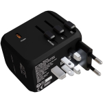 Reiseadapter mit GaN-Technologie und 33-W-Schnellladefunktion farbe schwarz zweite Seitenansicht