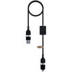 Lade- und Datenkabel mit beleuchtetem Logo 60 W 1 m SCX.design farbe schwarz zweite Vorderansicht