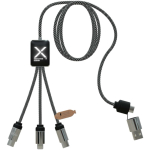 3-in-1-Ladekabel mit zwei beleuchteten Logos SCX.design farbe schwarz