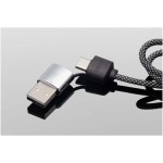 3-in-1-Ladekabel mit zwei beleuchteten Logos SCX.design farbe schwarz Detailansicht 3
