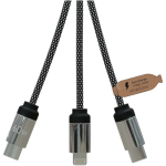 3-in-1-Ladekabel mit zwei beleuchteten Logos SCX.design farbe schwarz