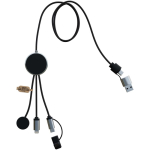 7-in-1-Ladekabel für Smartwatch und Smartphone SCX.design farbe schwarz zweite Vorderansicht