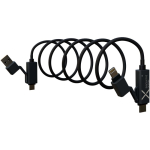 Magnetisches Schnellladekabel mit zwei Eingängen 100 W SCX.design farbe schwarz dritte Ansicht