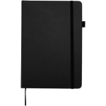 A5-Notizbuch aus Kunstleder mit festem Einband und linierten Seiten JournalBooks farbe schwarz zweite Vorderansicht