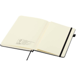A5-Notizbuch aus Kunstleder mit festem Einband und linierten Seiten JournalBooks farbe schwarz dritte Ansicht