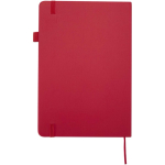 A5-Notizbuch aus Kunstleder mit festem Einband und linierten Seiten JournalBooks farbe rot zweite Rückansicht