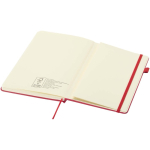 A5-Notizbuch aus Kunstleder mit festem Einband und linierten Seiten JournalBooks farbe rot dritte Ansicht