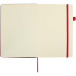 A5-Notizbuch aus Kunstleder mit festem Einband und linierten Seiten JournalBooks farbe rot dritte Vorderansicht