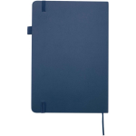 A5-Notizbuch aus Kunstleder mit festem Einband und linierten Seiten JournalBooks farbe marineblau zweite Rückansicht