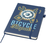 A5-Notizbuch aus Kunstleder mit festem Einband und linierten Seiten JournalBooks farbe marineblau