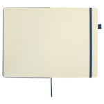 A5-Notizbuch aus Kunstleder mit festem Einband und linierten Seiten JournalBooks farbe marineblau dritte Vorderansicht