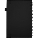 A5-Notizbuch aus Kunstleder mit festem Einband, Spiralbindung und linierten Seiten JournalBooks farbe schwarz zweite Rückansicht