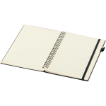 A5-Notizbuch aus Kunstleder mit festem Einband, Spiralbindung und linierten Seiten JournalBooks farbe schwarz zweite Ansicht