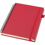 A5-Notizbuch aus Kunstleder mit festem Einband, Spiralbindung und linierten Seiten JournalBooks farbe rot