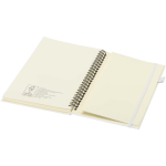 A5-Notizbuch aus Kunstleder mit festem Einband, Spiralbindung und linierten Seiten JournalBooks farbe weiß dritte Ansicht